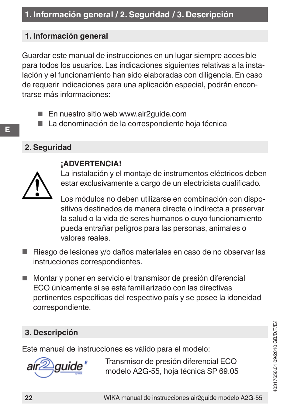 WIKA A2G-55 User Manual | Page 22 / 36