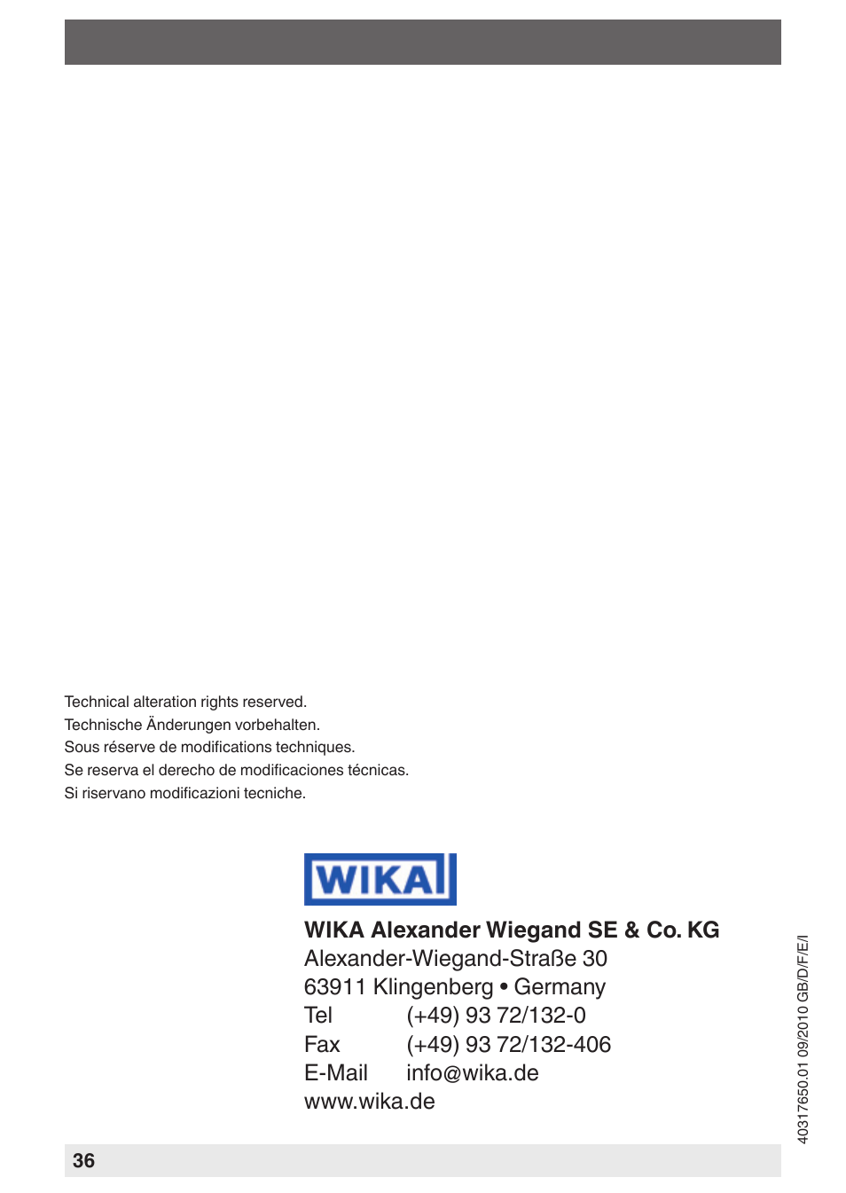 WIKA A2G-55 User Manual | Page 36 / 36