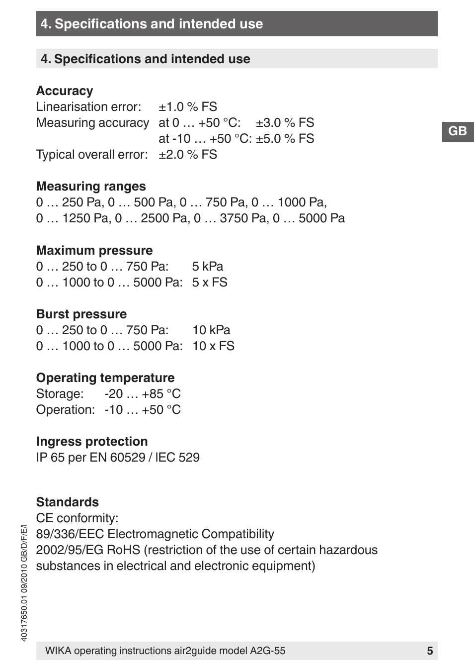 WIKA A2G-55 User Manual | Page 5 / 36