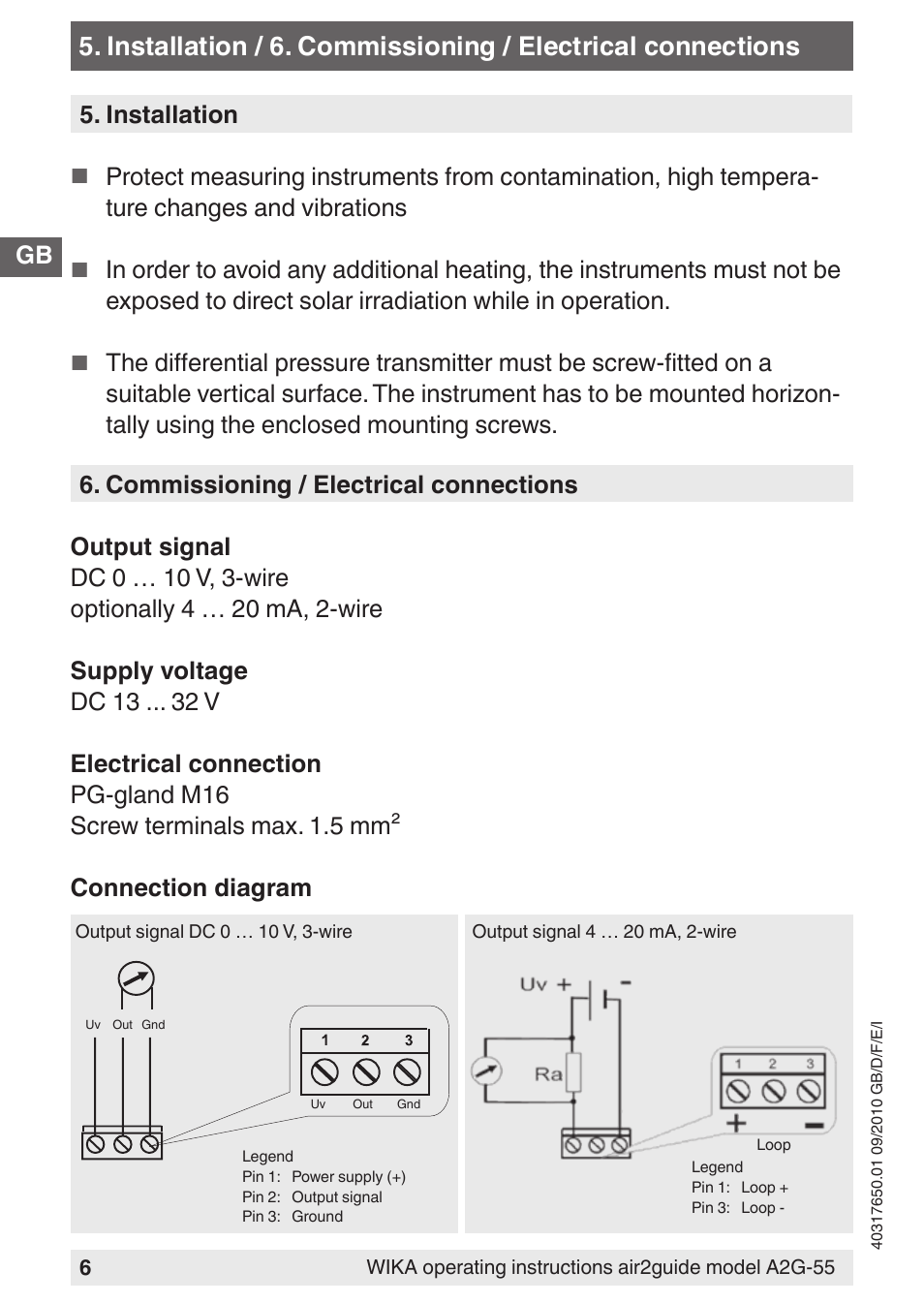 WIKA A2G-55 User Manual | Page 6 / 36