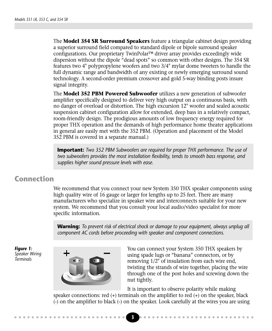 Tlantic, Connection | Atlantic Technology 350 THX User Manual | Page 3 / 8