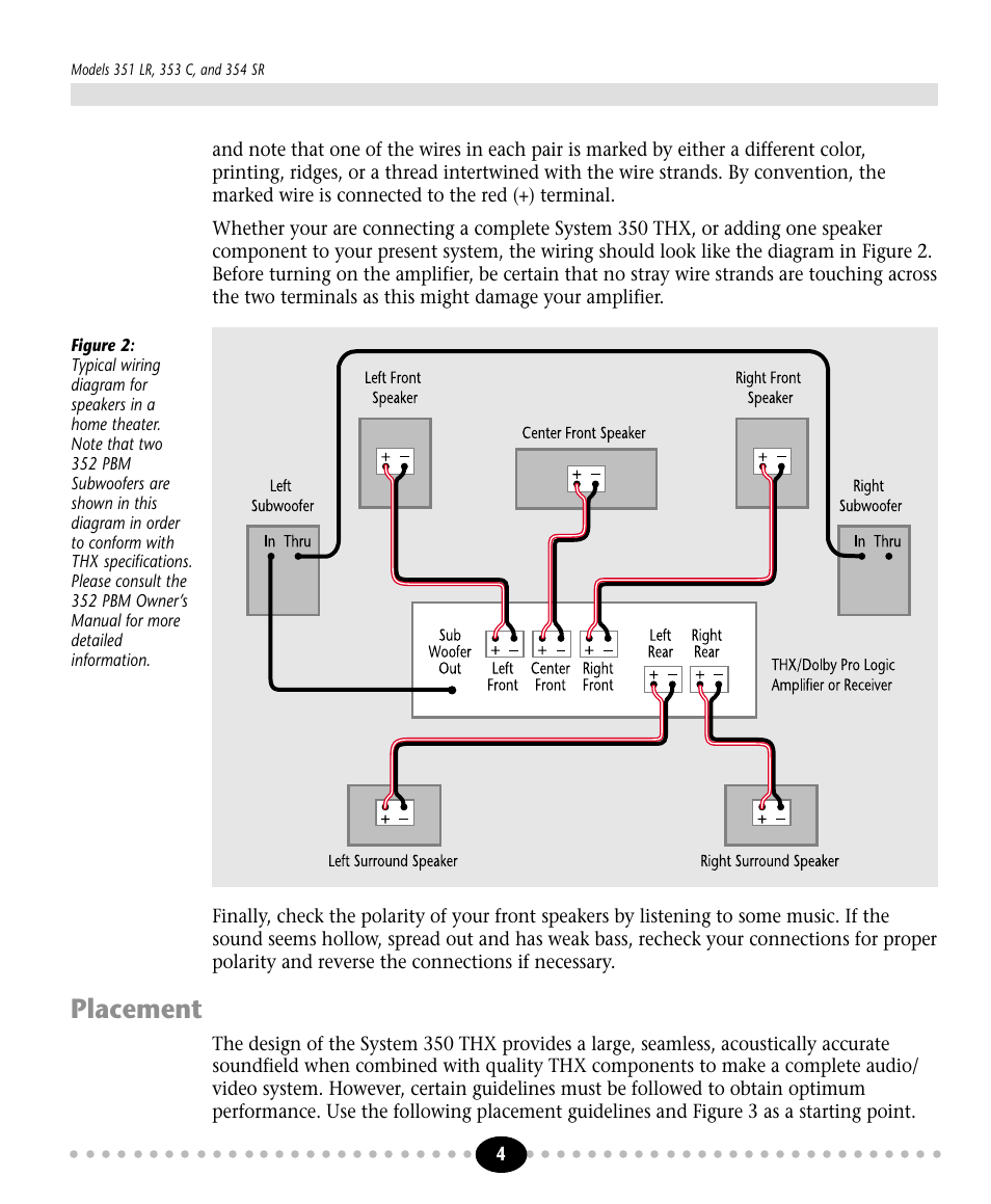 Tlantic, Placement | Atlantic Technology 350 THX User Manual | Page 4 / 8