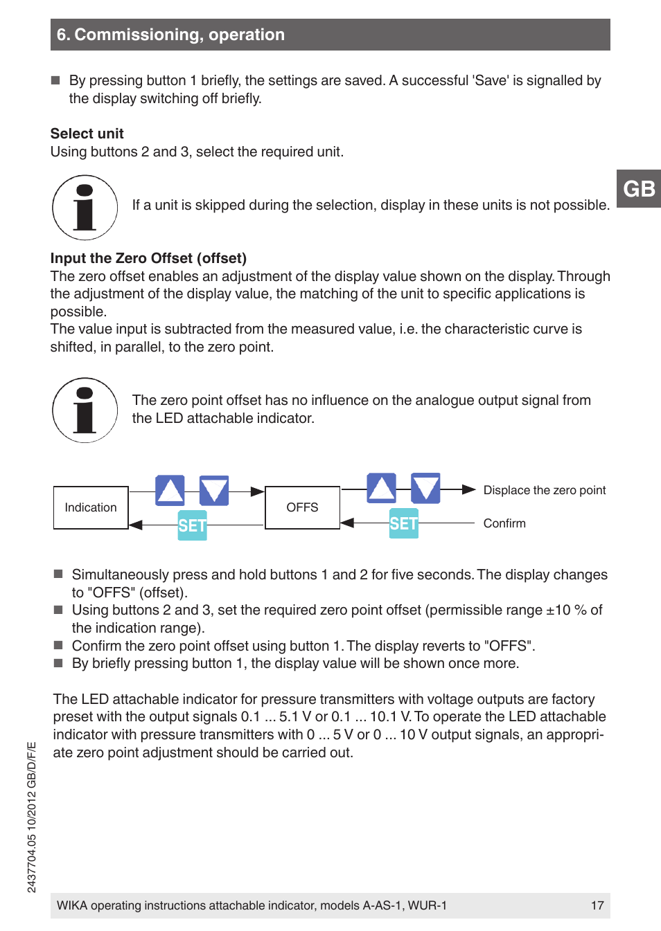 Commissioning, operation | WIKA WUR-1 User Manual | Page 17 / 84