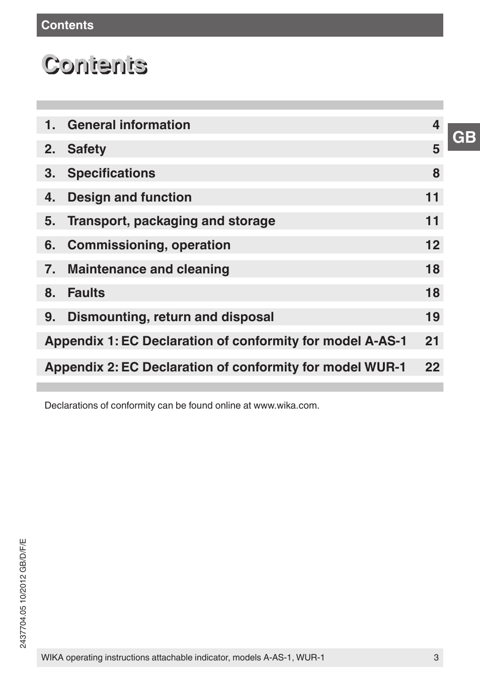 WIKA WUR-1 User Manual | Page 3 / 84