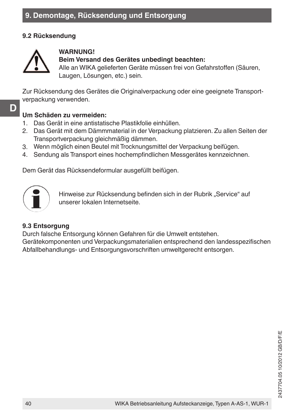 WIKA WUR-1 User Manual | Page 40 / 84