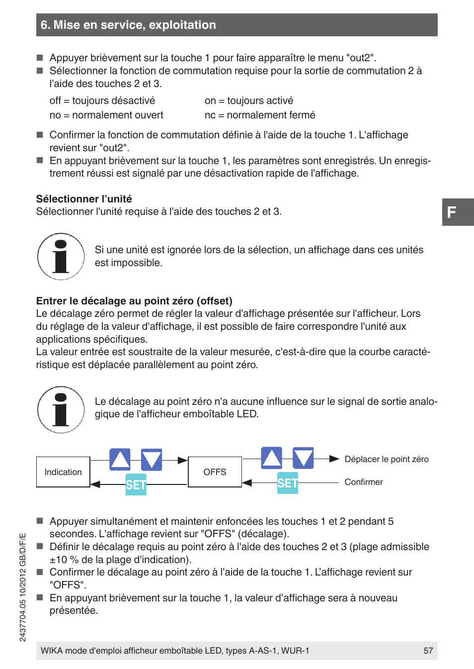 Mise en service, exploitation | WIKA WUR-1 User Manual | Page 57 / 84