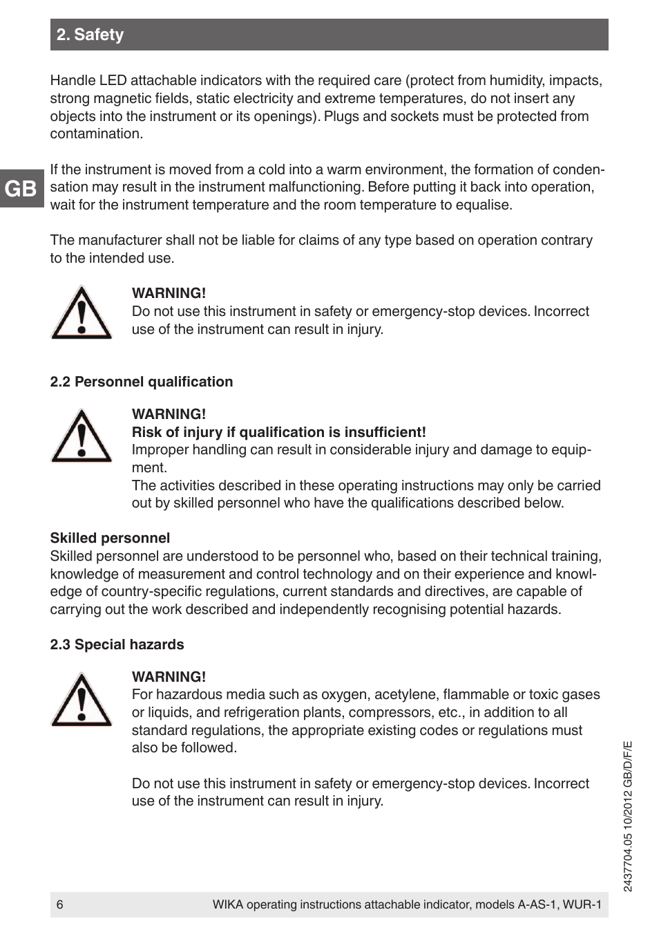 WIKA WUR-1 User Manual | Page 6 / 84
