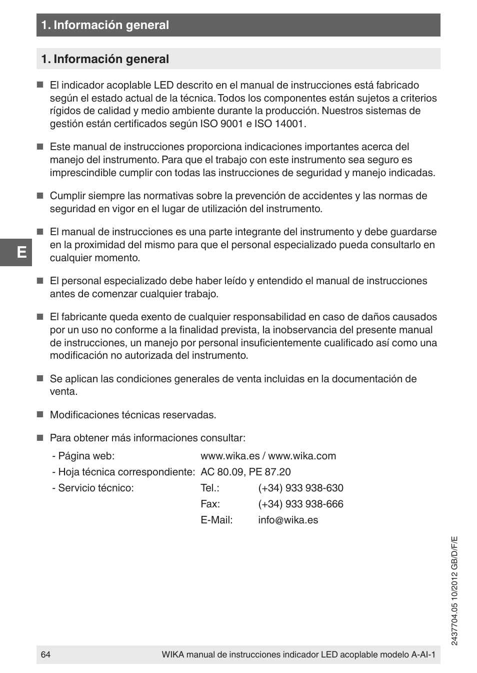 Información general | WIKA WUR-1 User Manual | Page 64 / 84