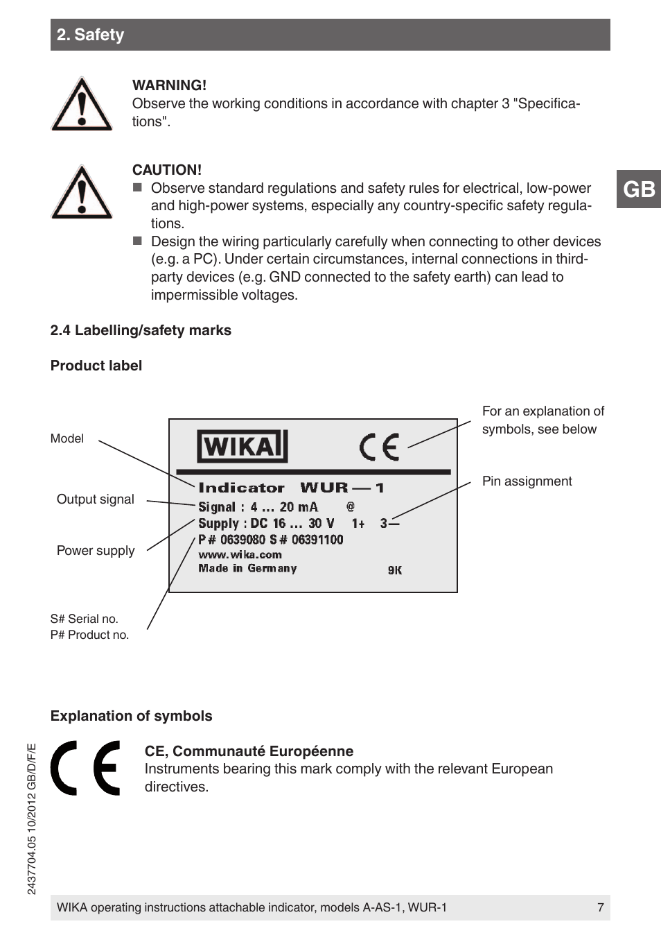Safety | WIKA WUR-1 User Manual | Page 7 / 84