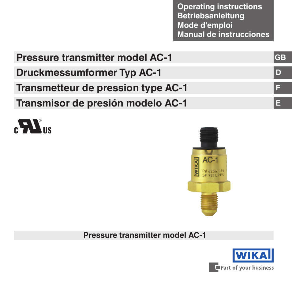 WIKA AC-1 User Manual | 88 pages