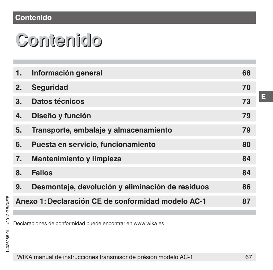 WIKA AC-1 User Manual | Page 67 / 88