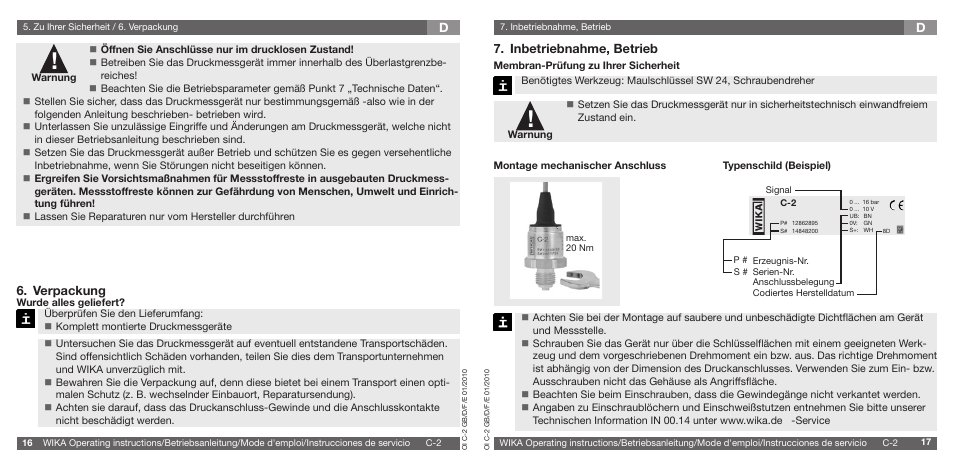 WIKA C-2 User Manual | Page 9 / 24