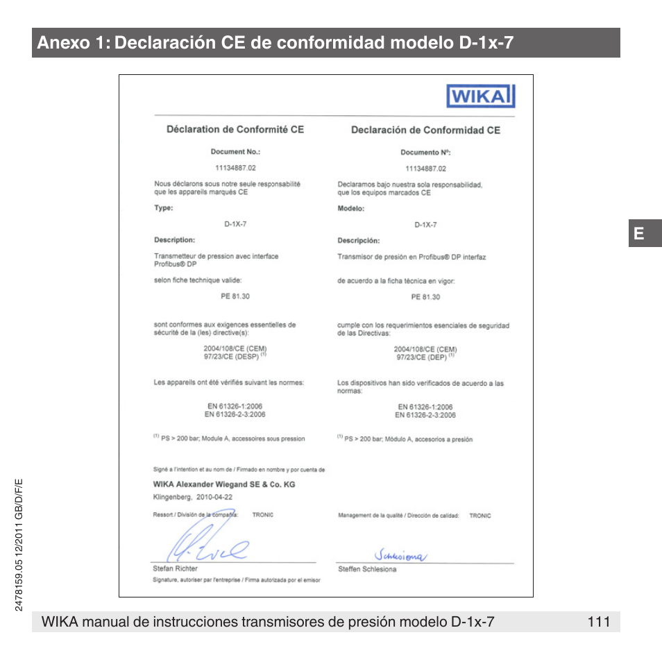 WIKA D-11-7 User Manual | Page 111 / 112