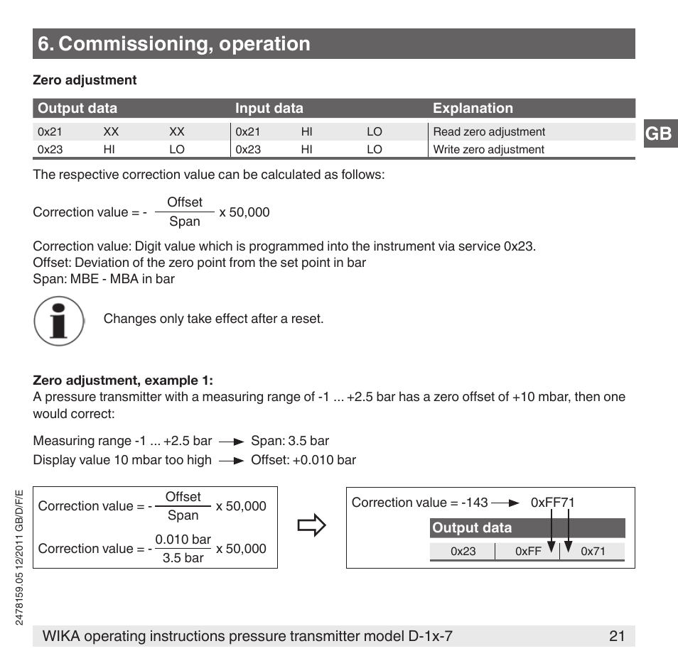 Commissioning, operation | WIKA D-11-7 User Manual | Page 21 / 112