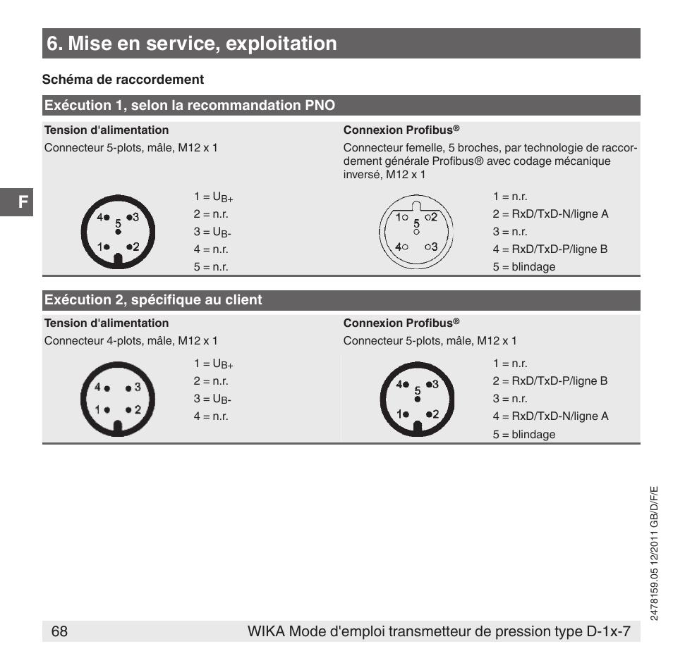 Mise en service, exploitation | WIKA D-11-7 User Manual | Page 68 / 112