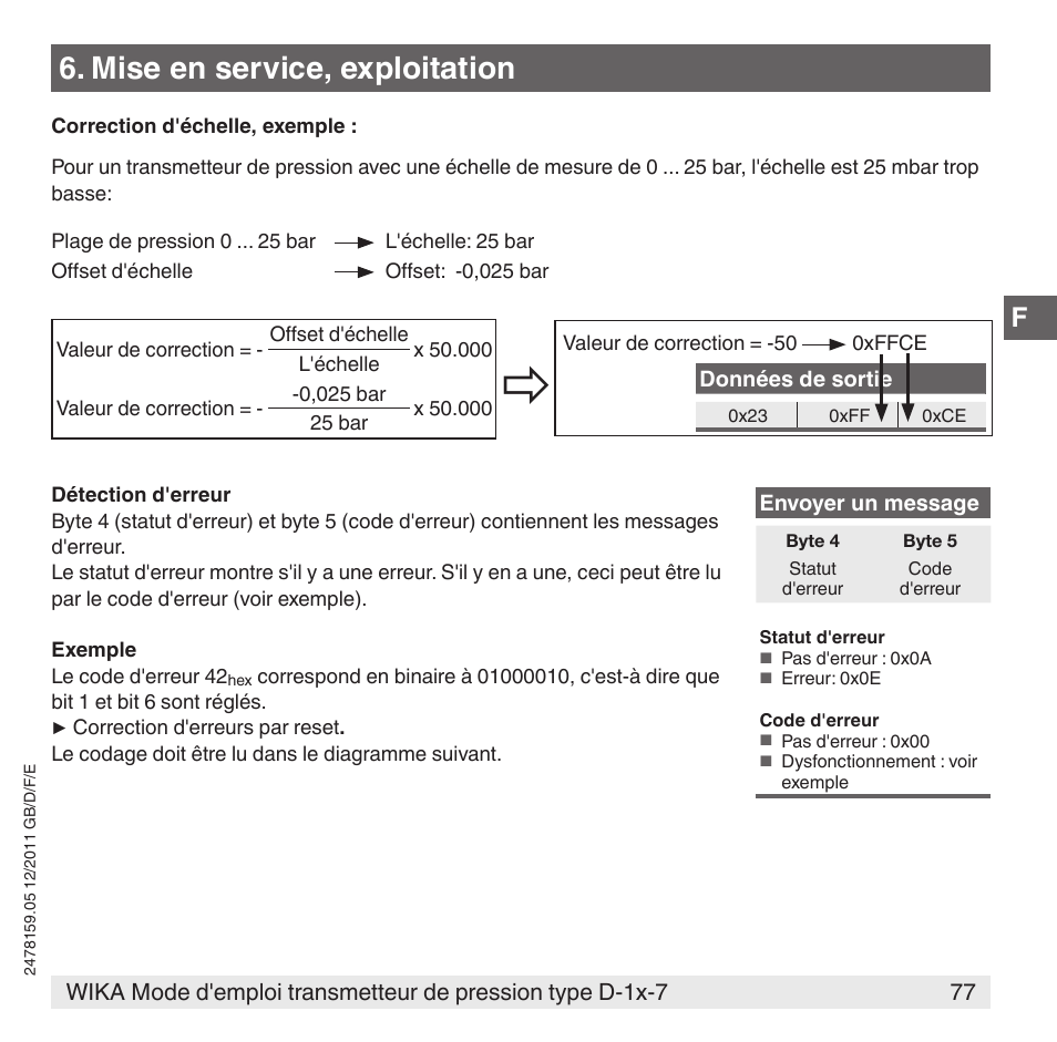 Mise en service, exploitation | WIKA D-11-7 User Manual | Page 77 / 112