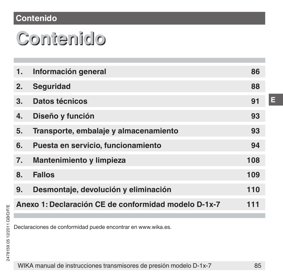WIKA D-11-7 User Manual | Page 85 / 112