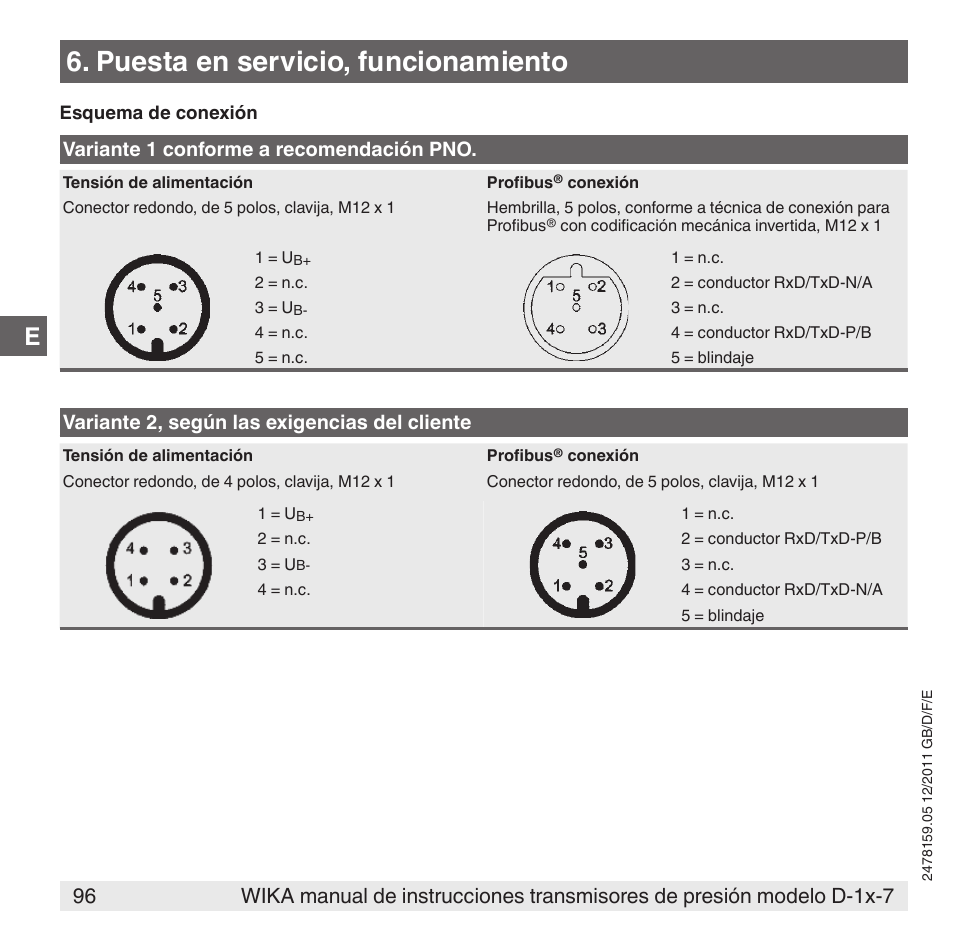 Puesta en servicio, funcionamiento | WIKA D-11-7 User Manual | Page 96 / 112