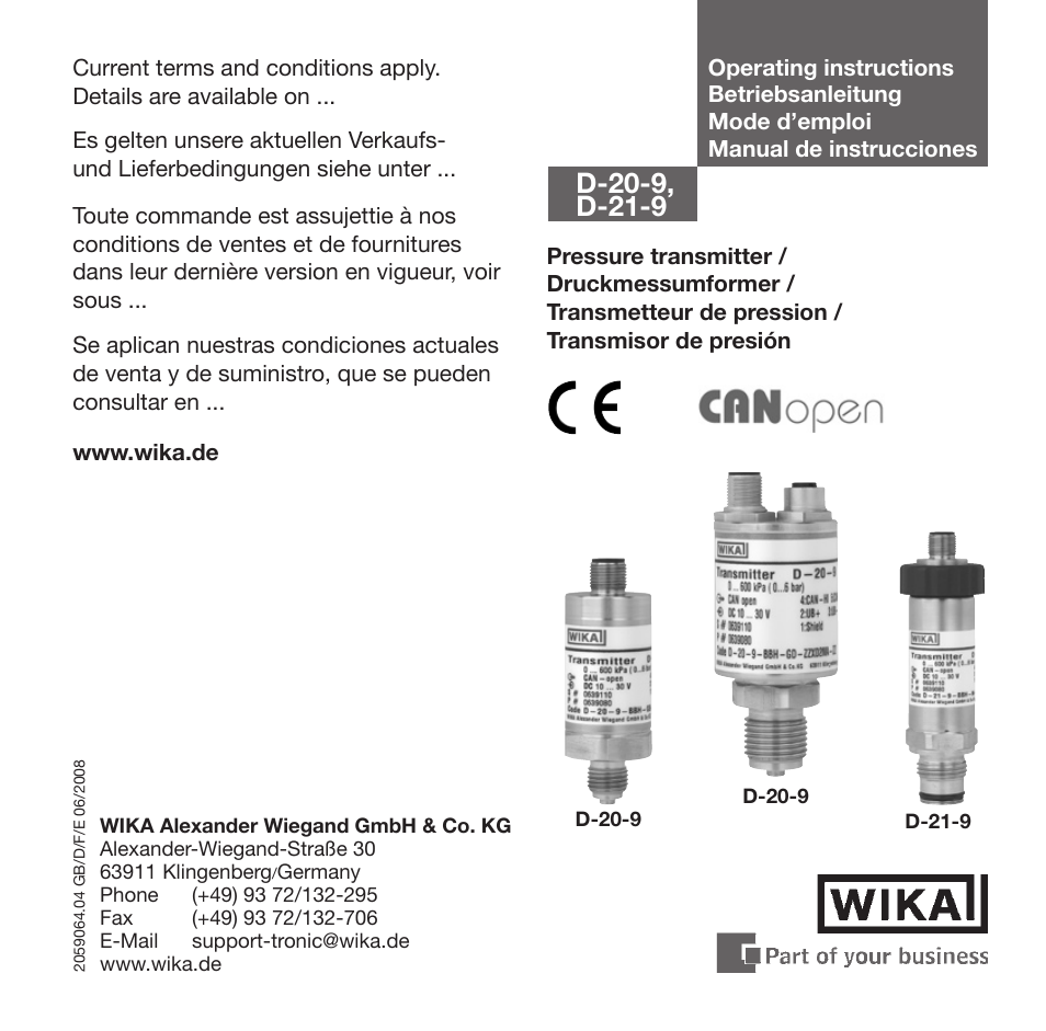 WIKA D-21-9 User Manual | 35 pages