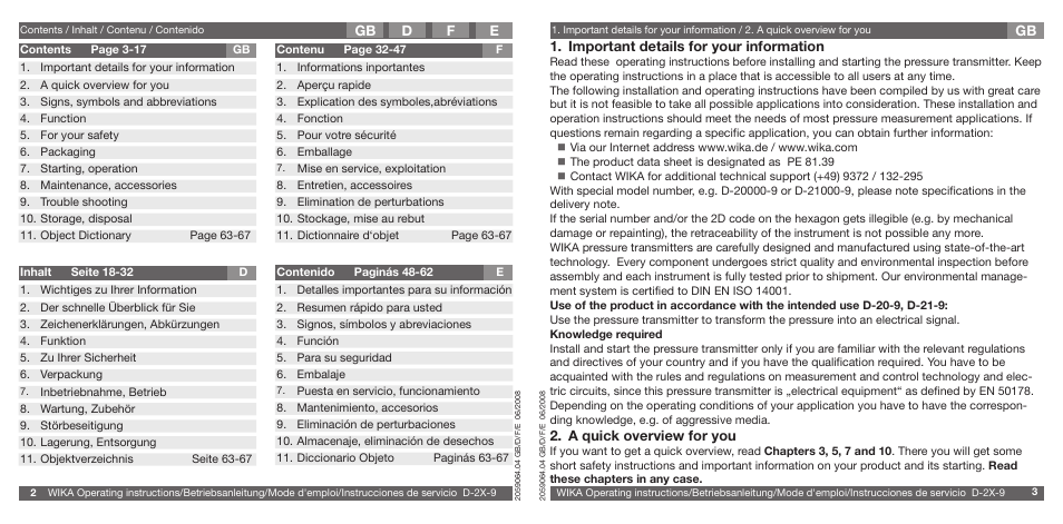 WIKA D-21-9 User Manual | Page 2 / 35