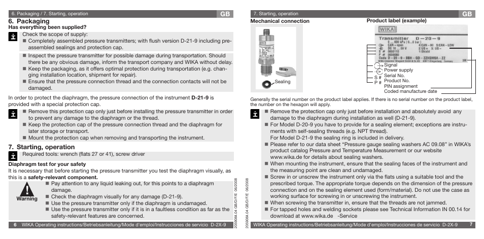 WIKA D-21-9 User Manual | Page 4 / 35