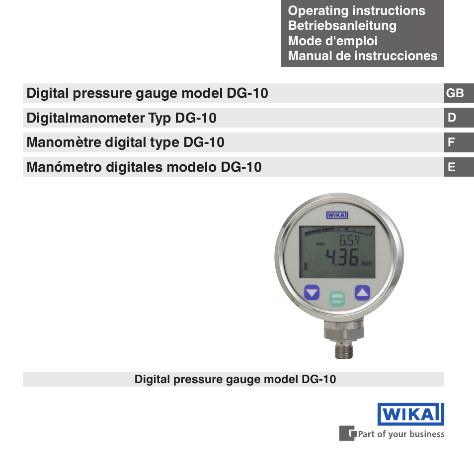 WIKA DG-10 User Manual | 112 pages