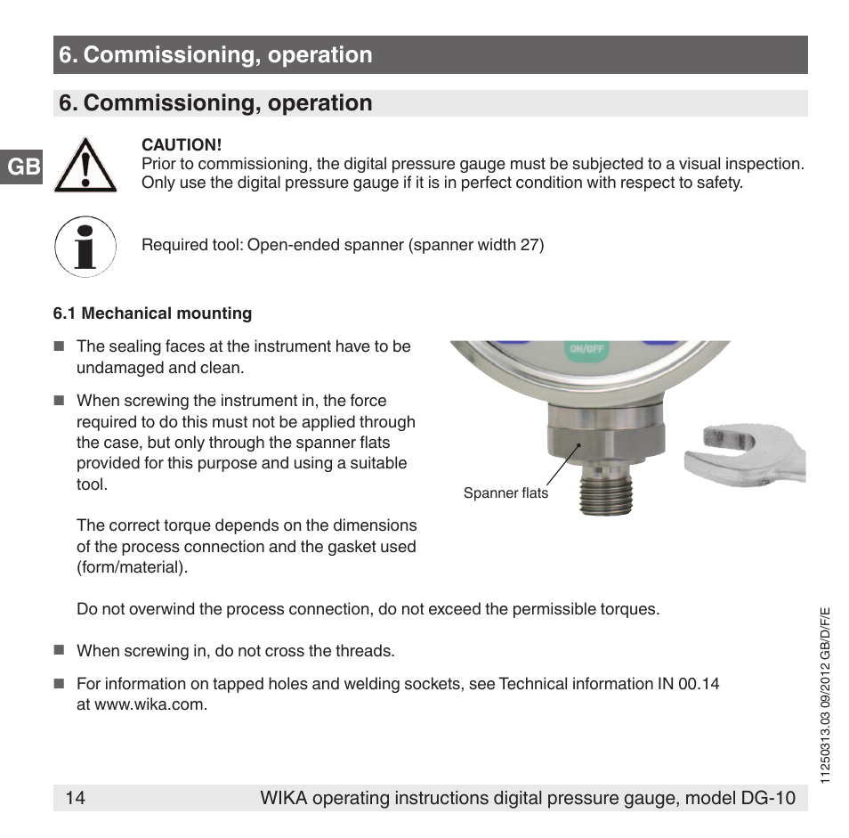 WIKA DG-10 User Manual | Page 14 / 112