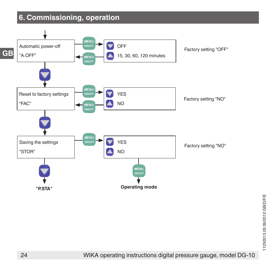 Commissioning, operation | WIKA DG-10 User Manual | Page 24 / 112