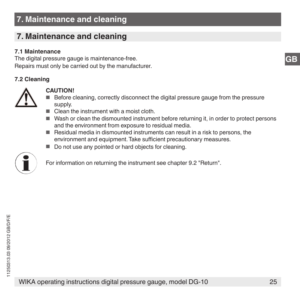 WIKA DG-10 User Manual | Page 25 / 112