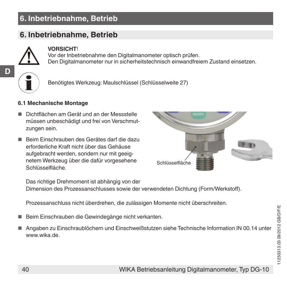 WIKA DG-10 User Manual | Page 40 / 112