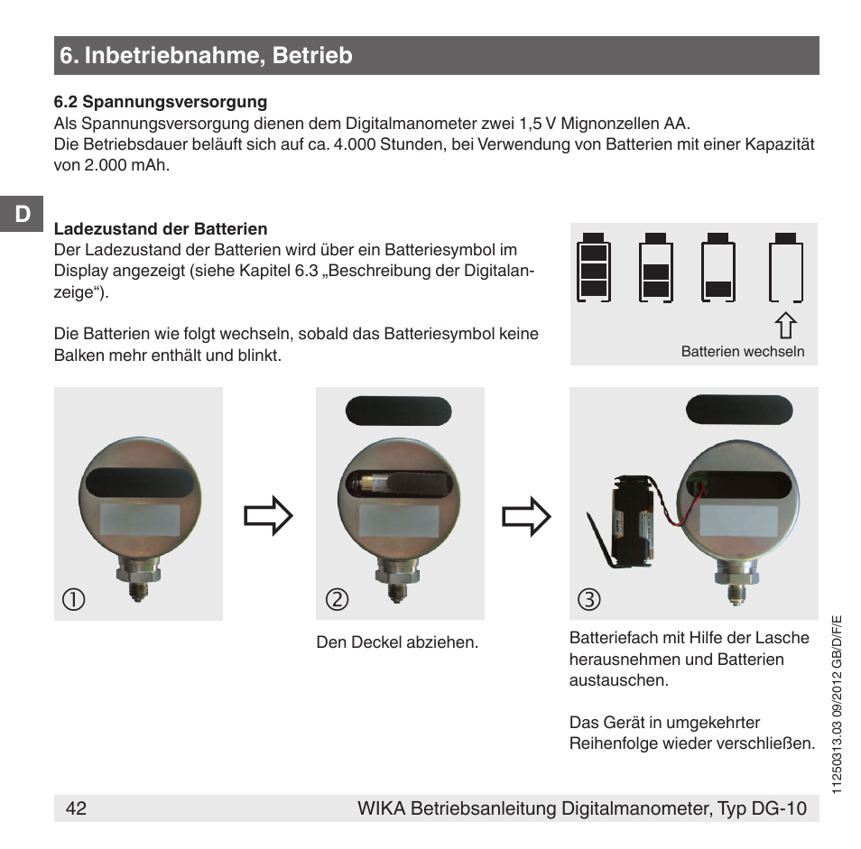 WIKA DG-10 User Manual | Page 42 / 112