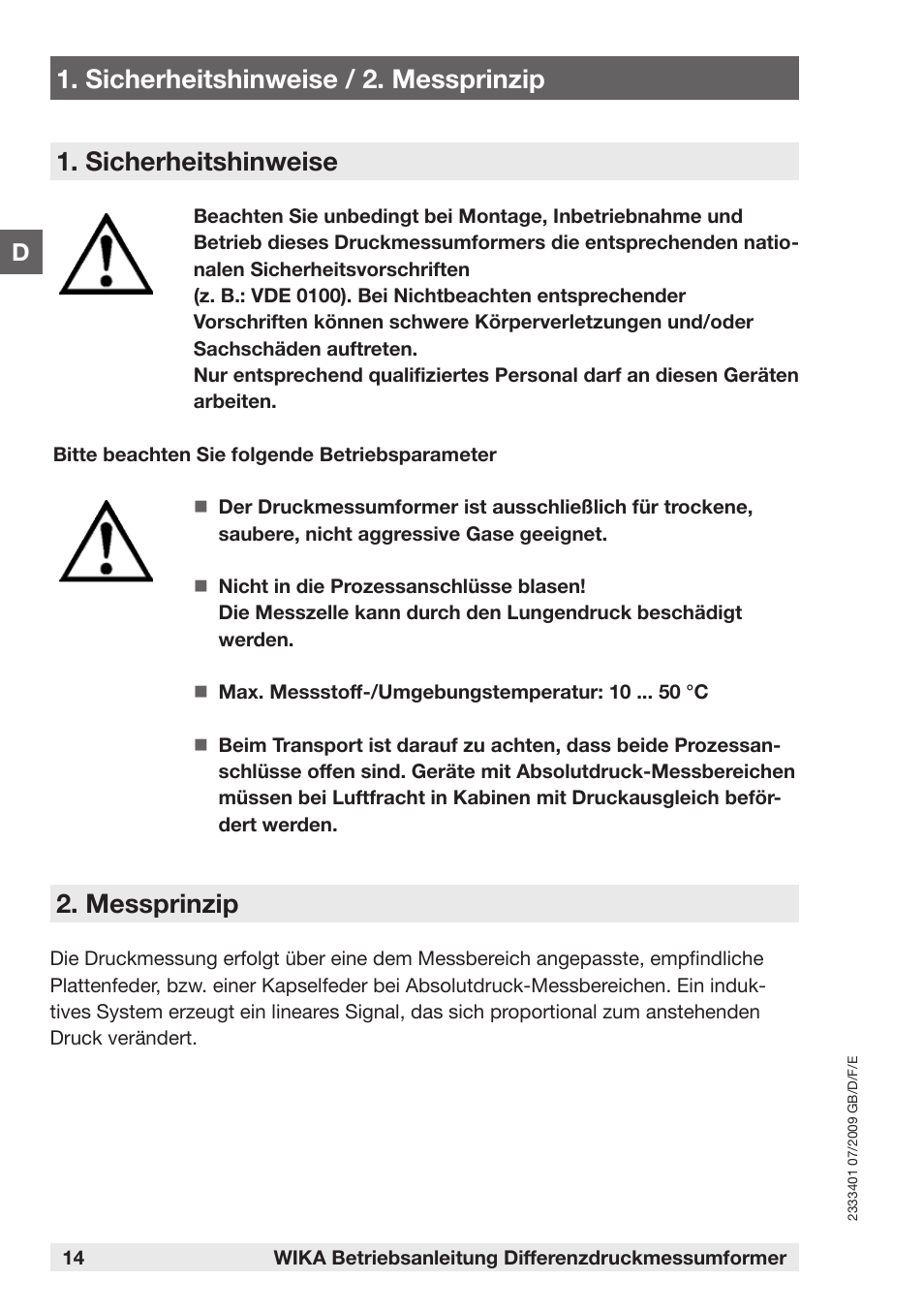 Messprinzip | WIKA DP-10 User Manual | Page 14 / 44