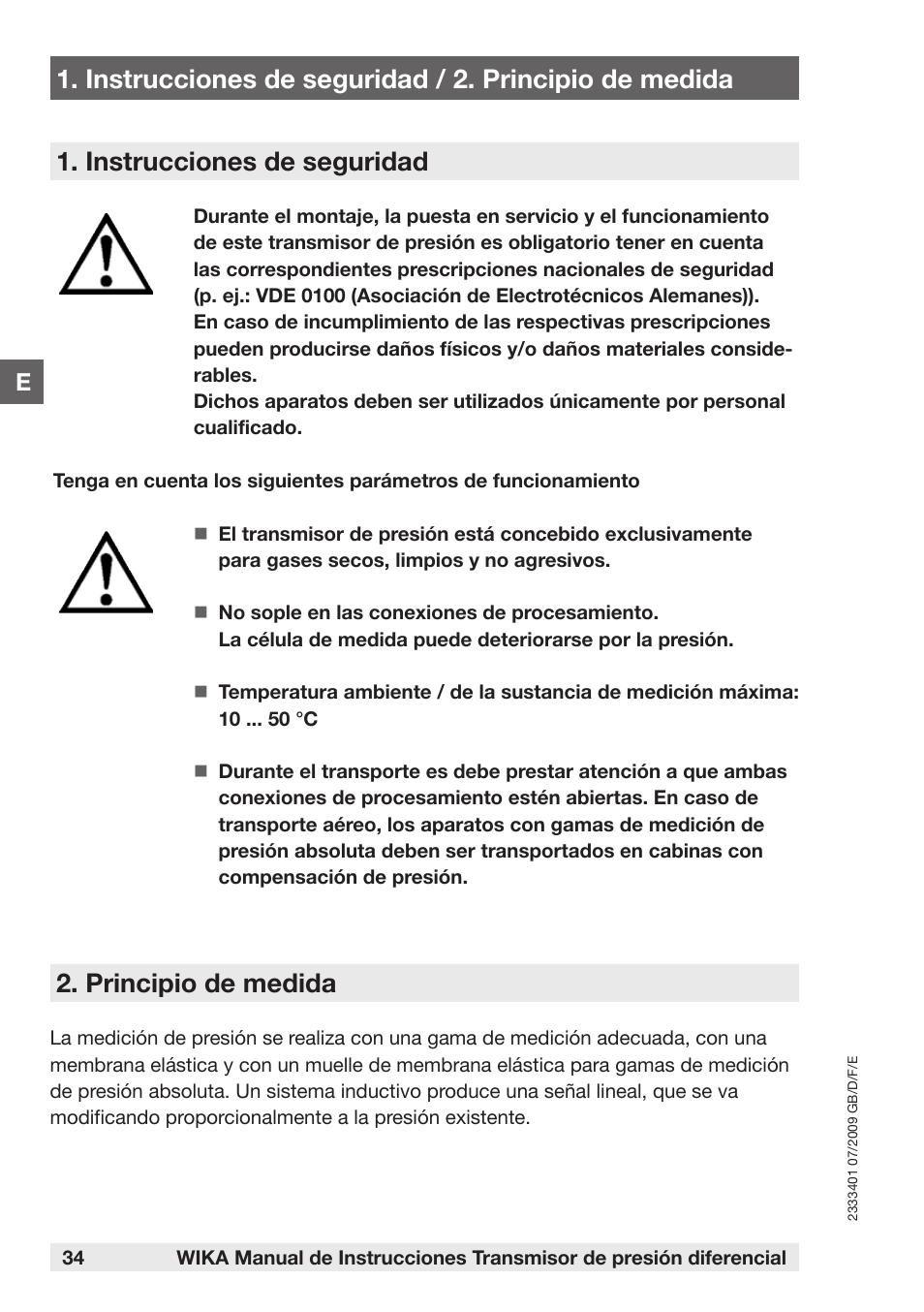 Principio de medida | WIKA DP-10 User Manual | Page 34 / 44
