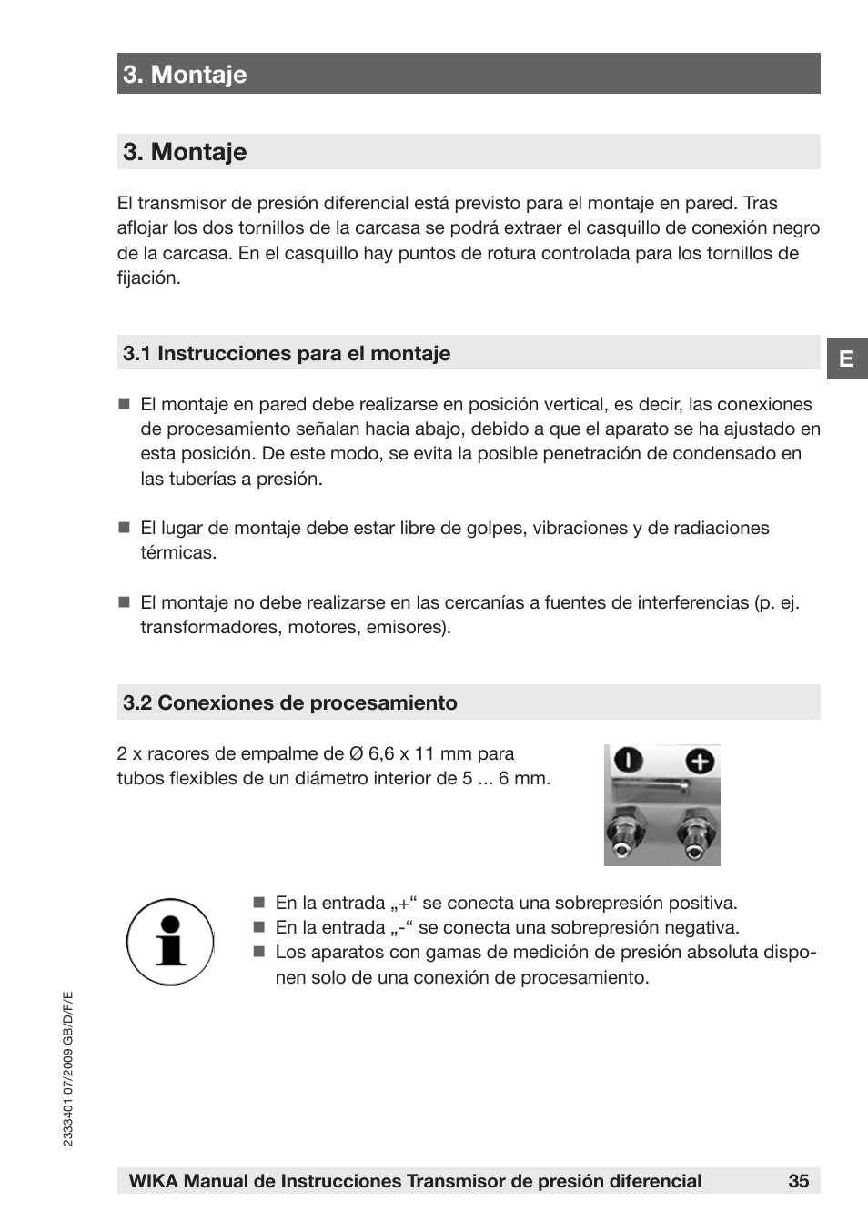Montaje | WIKA DP-10 User Manual | Page 35 / 44