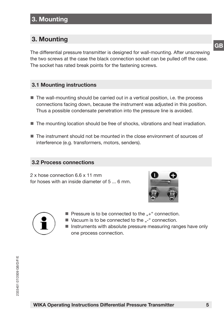 Mounting | WIKA DP-10 User Manual | Page 5 / 44