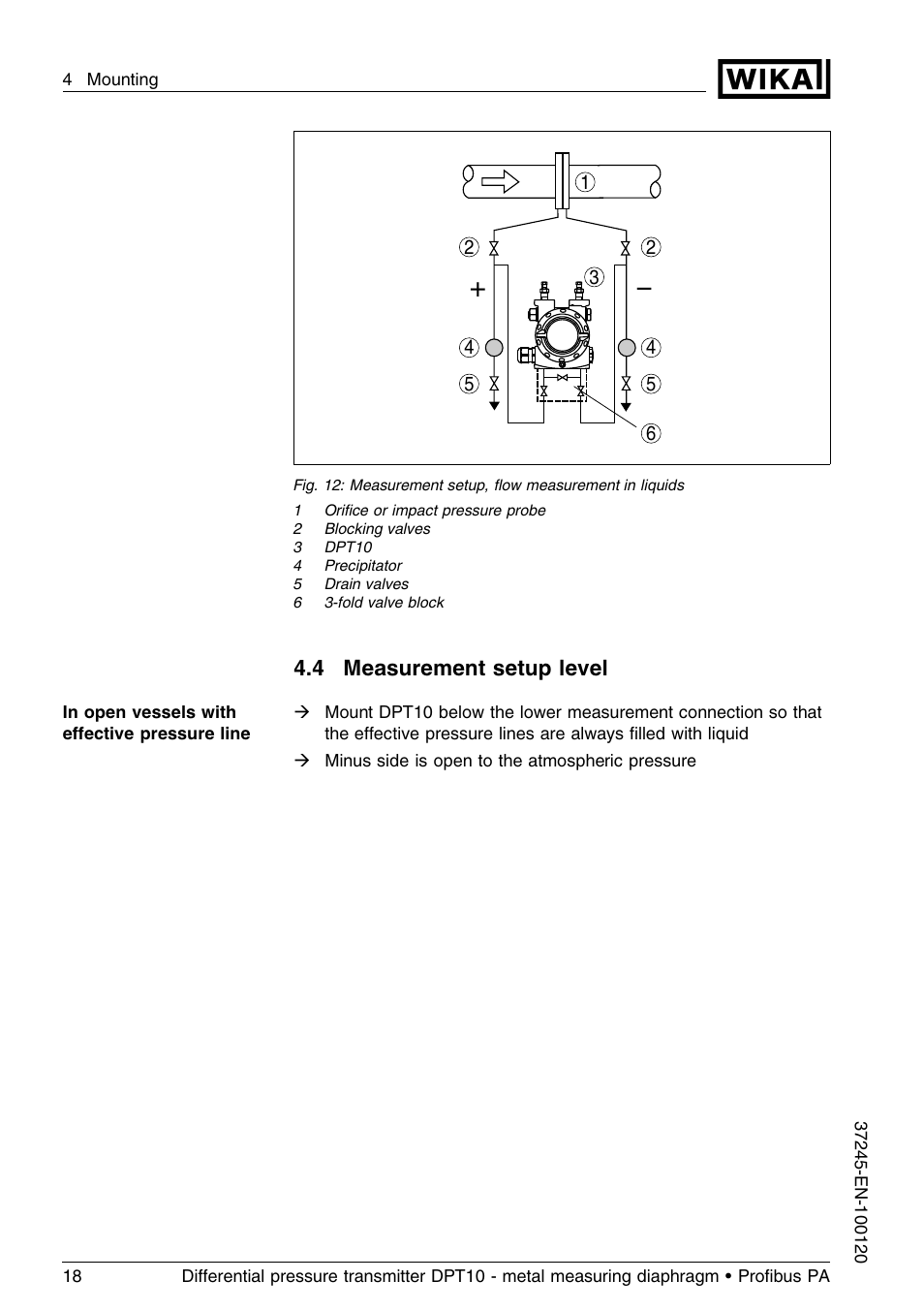 4 measurement setup level | WIKA DPT-10 User Manual | Page 18 / 96