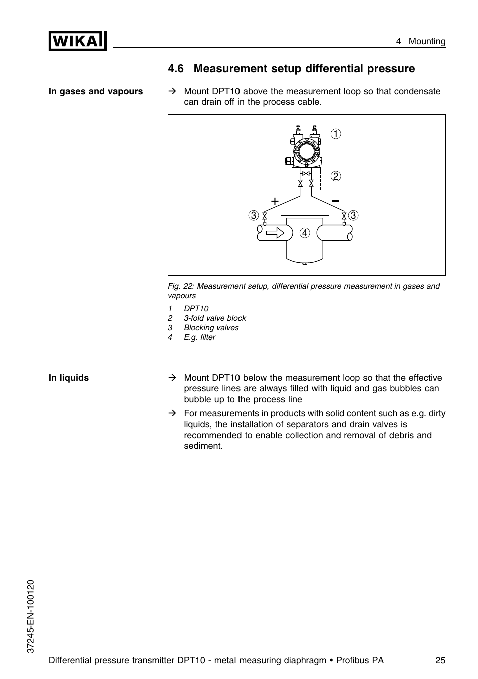 6 measurement setup differential pressure, 6 measurement setup diﬀerential pressure | WIKA DPT-10 User Manual | Page 25 / 96