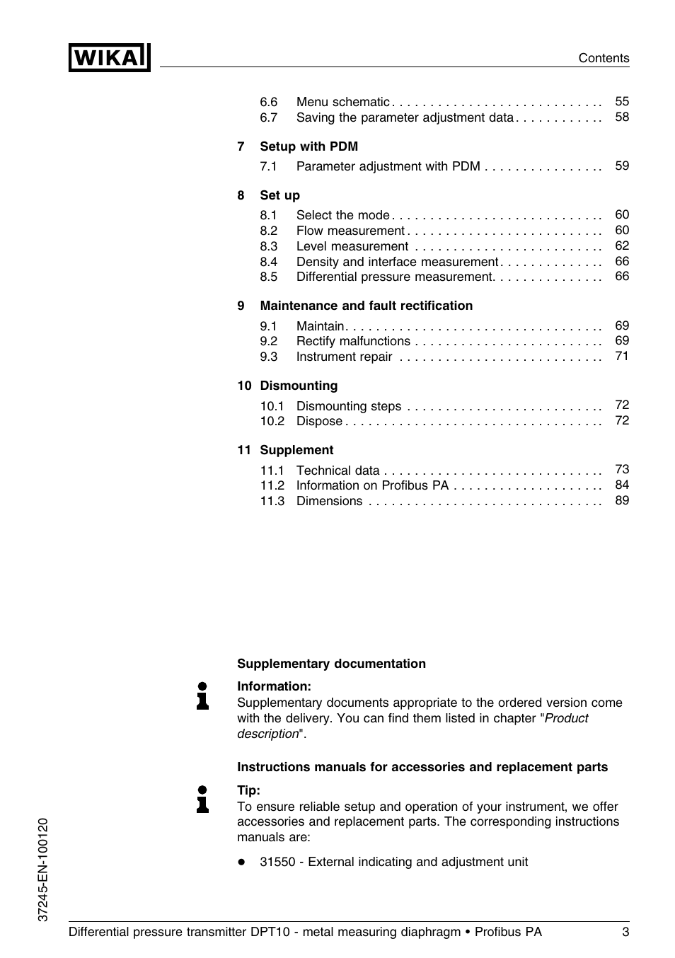 WIKA DPT-10 User Manual | Page 3 / 96