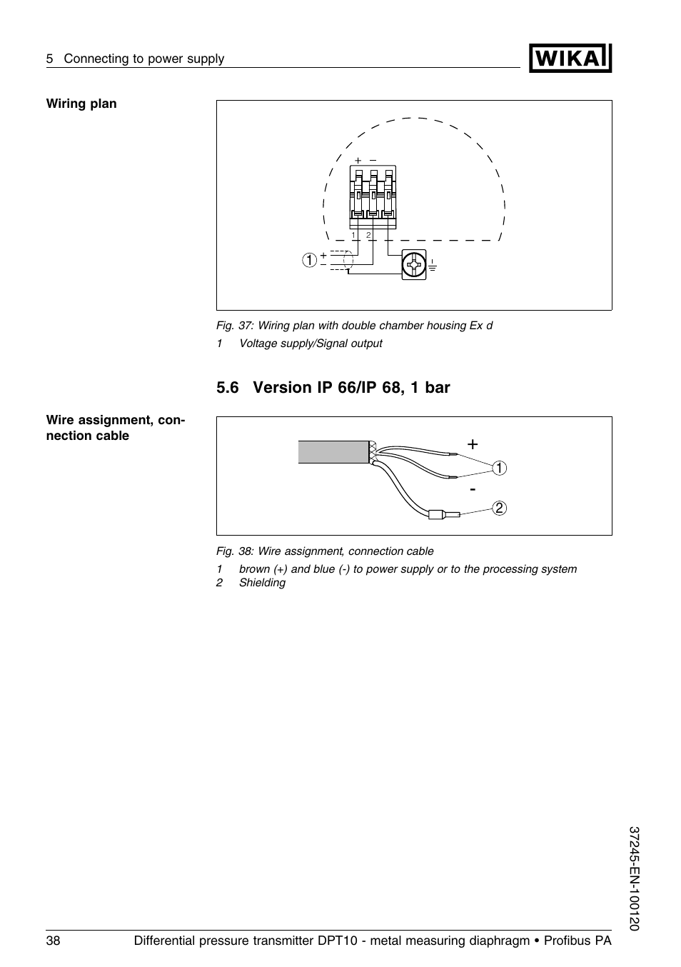6 version ip66/ip68, 1bar | WIKA DPT-10 User Manual | Page 38 / 96