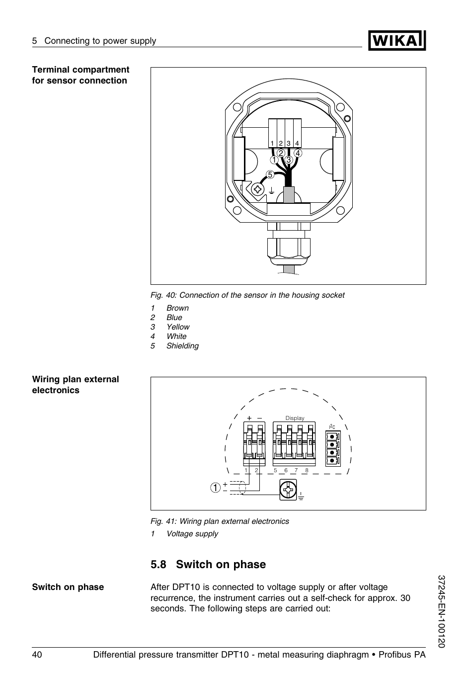 8 switch on phase | WIKA DPT-10 User Manual | Page 40 / 96