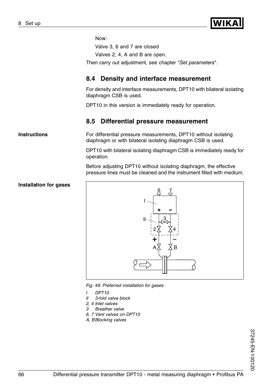 4 density and interface measurement, 5 differential pressure measurement, 5 diﬀerential pressure measurement | WIKA DPT-10 User Manual | Page 66 / 96