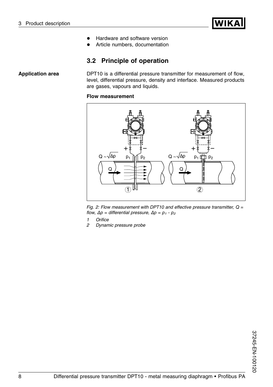 2 principle of operation | WIKA DPT-10 User Manual | Page 8 / 96