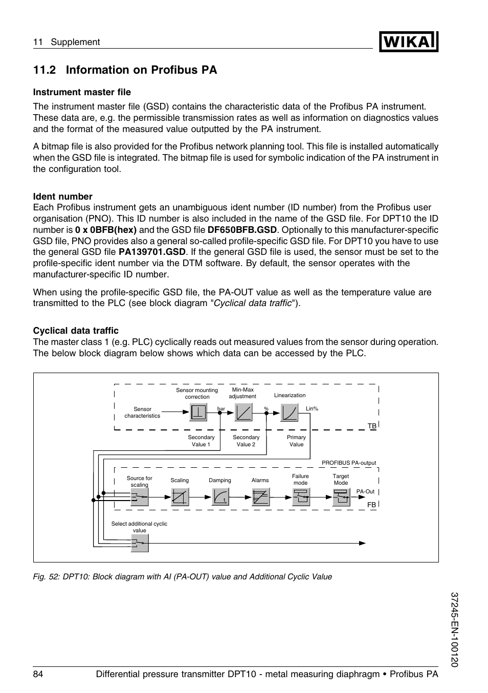 2 information on profibus pa, 11 .2 information on proﬁbus pa | WIKA DPT-10 User Manual | Page 84 / 96
