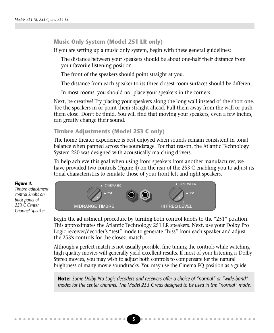 Tlantic | Atlantic Technology 253 C User Manual | Page 5 / 8