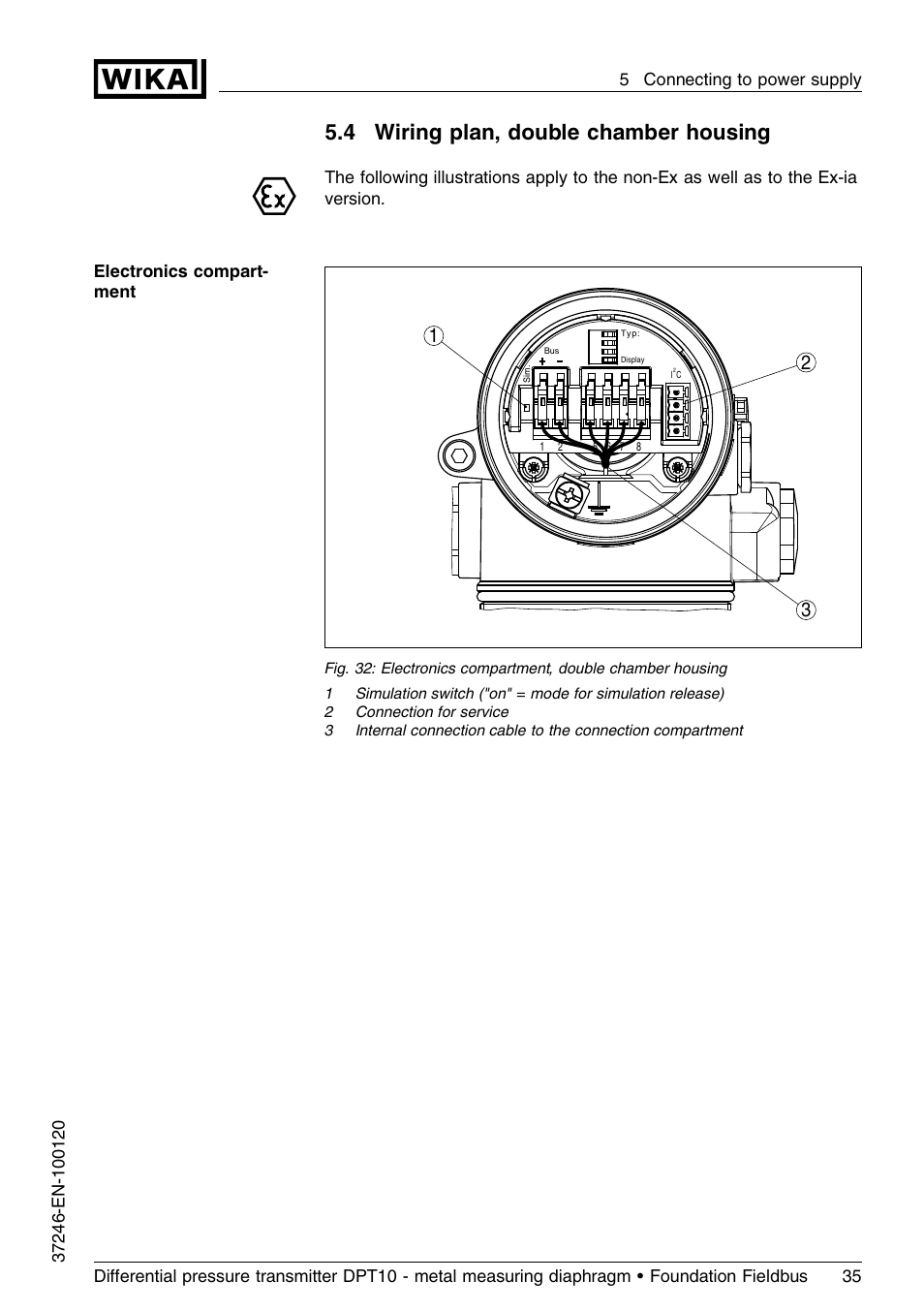 4 wiring plan, double chamber housing | WIKA DPT-10 User Manual | Page 35 / 92
