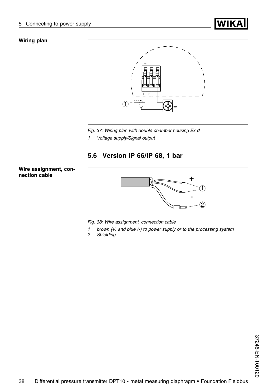 6 version ip66/ip68, 1bar | WIKA DPT-10 User Manual | Page 38 / 92
