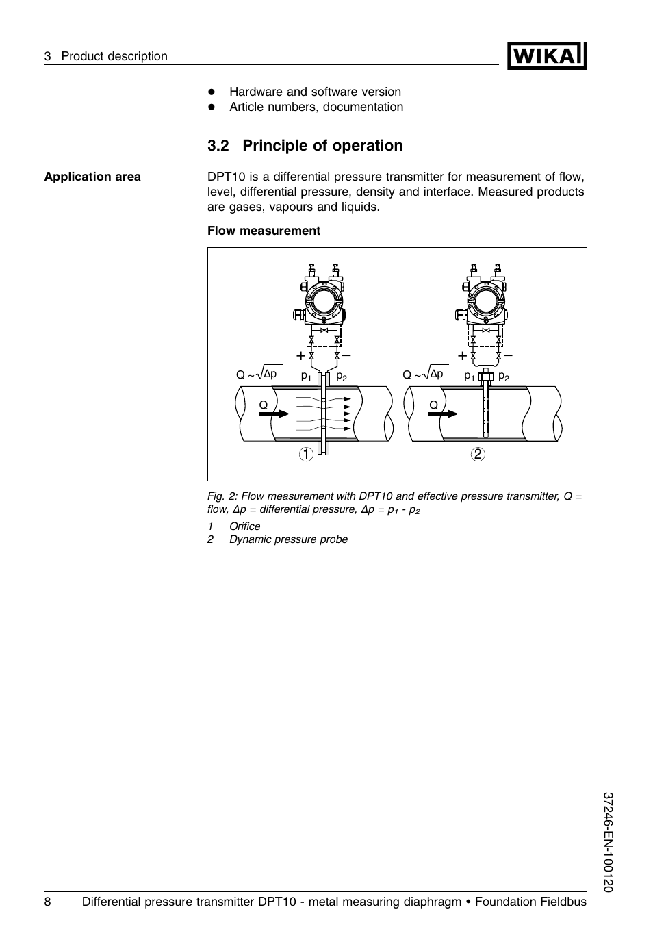 2 principle of operation | WIKA DPT-10 User Manual | Page 8 / 92