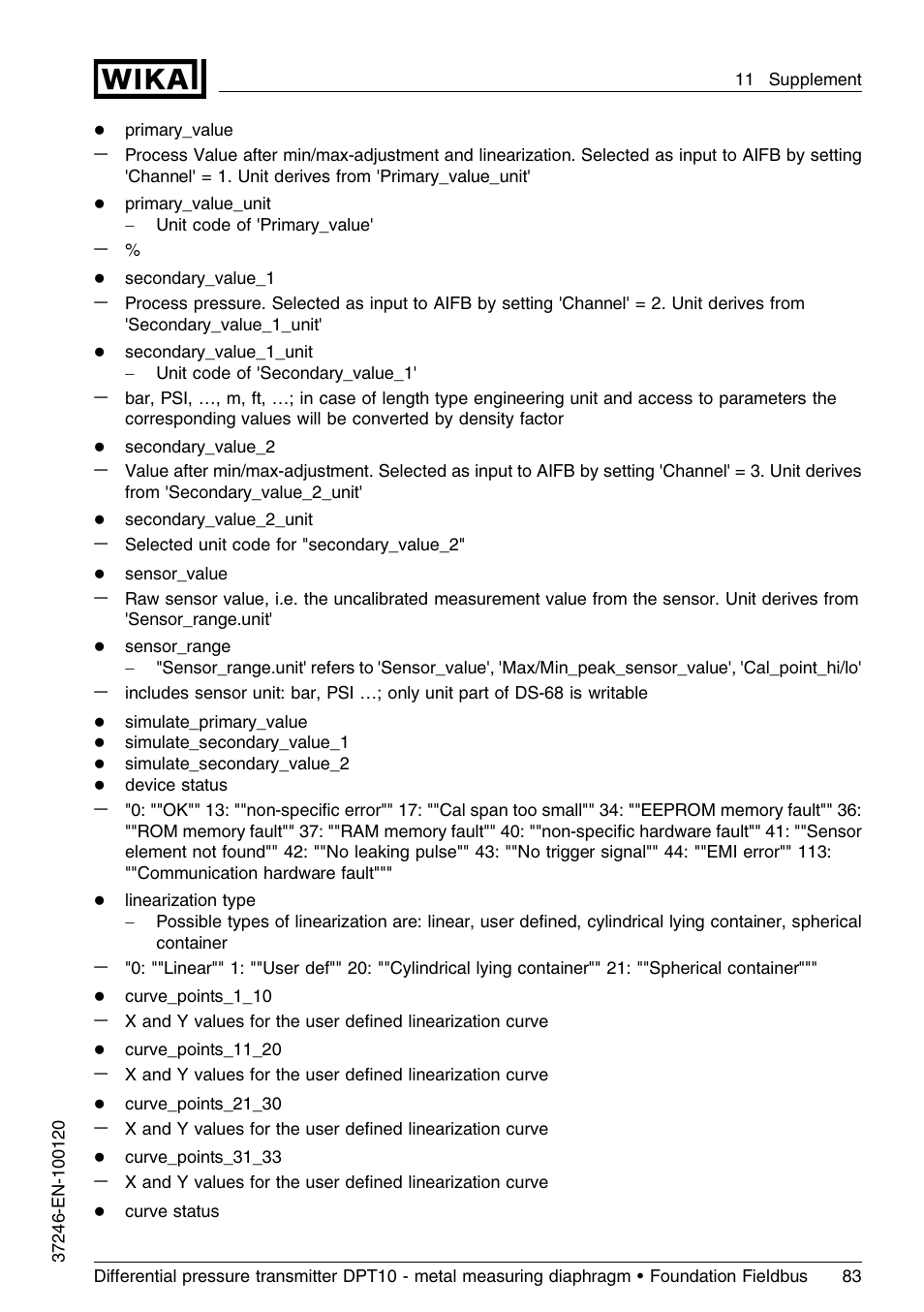 WIKA DPT-10 User Manual | Page 83 / 92