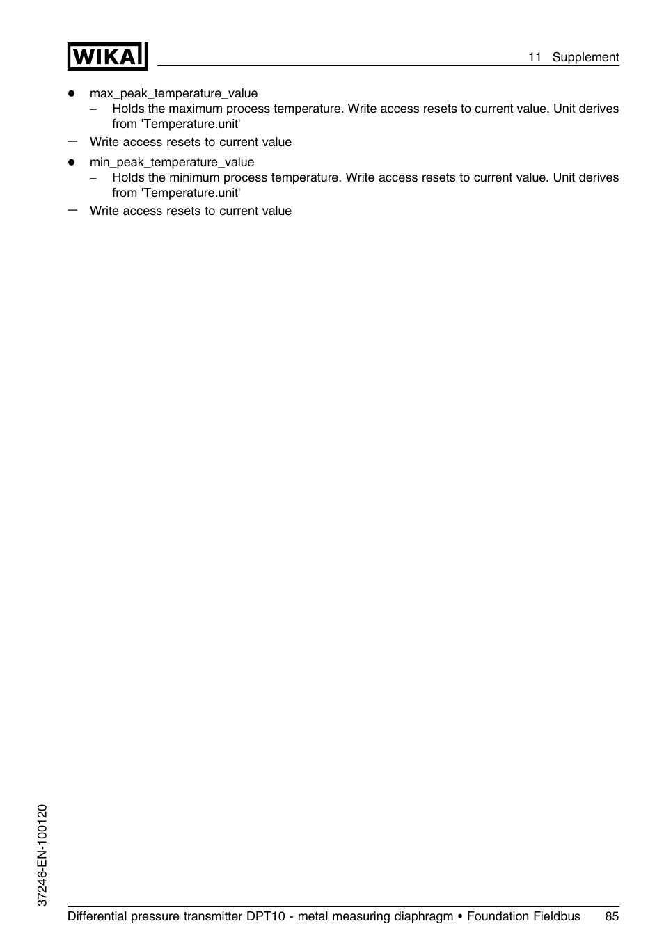 WIKA DPT-10 User Manual | Page 85 / 92