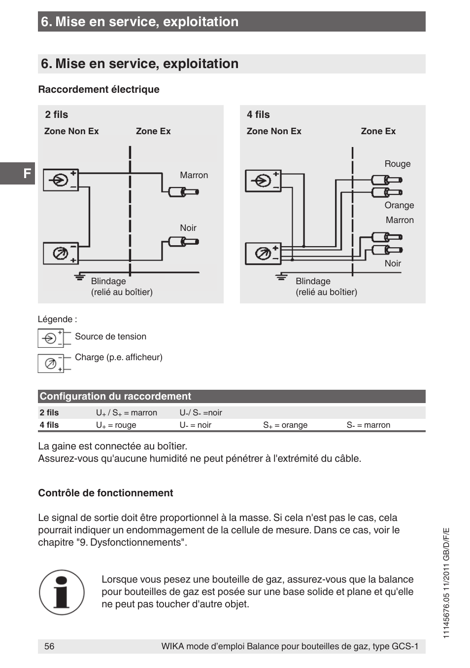 Mise en service, exploitation | WIKA GCS-1 User Manual | Page 56 / 76